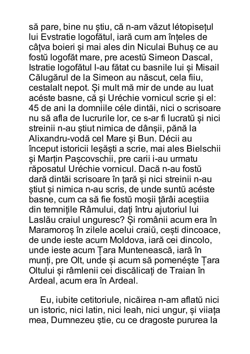 De neamul moldovenilor | Miron Costin