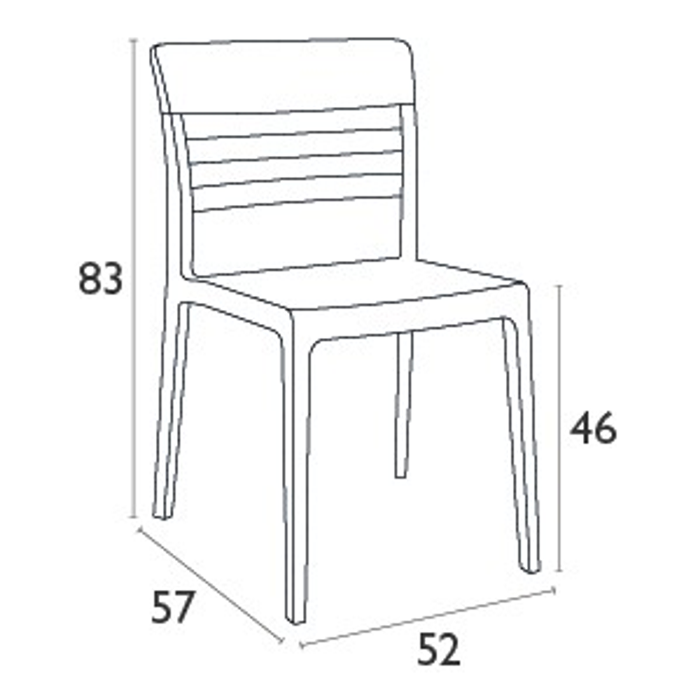 Стул пластиковый Siesta Contract Mone, черный, красный