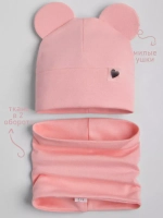 Шапка для девочки трикотажная и снуд