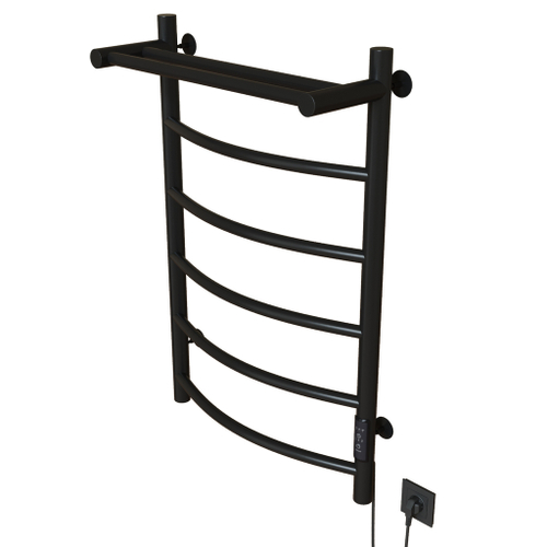 Полотенцесушитель MIXLINE CAPELLA  80х50 (таймер, 336Вт, 5 перекладин + ПОЛКА) электрический ЧЕРНЫЙ