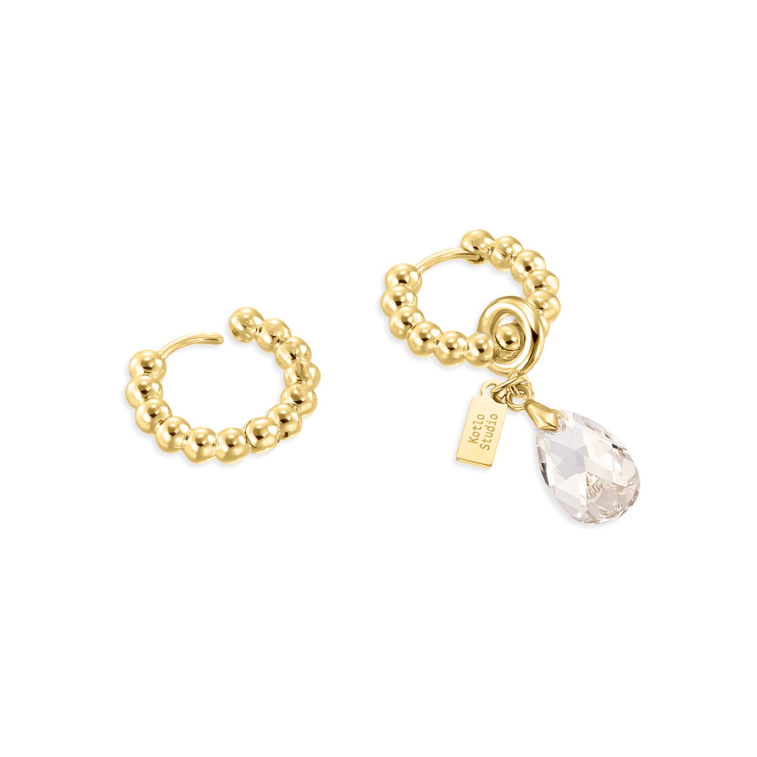 Серьги Drop Gold-Beige Earrings