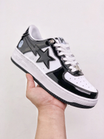 Купить в Москве кроссовки A Bathing Ape Bape Sta Patent Leather Black White в магазине futbasket.ru