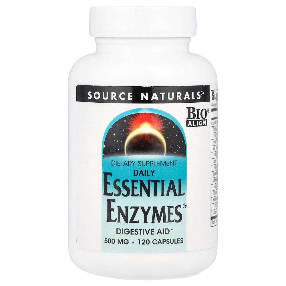 Source Naturals, Daily Essential Enzymes®, 500 мг, 120 капсул