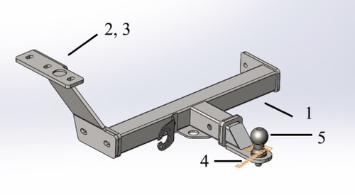 Фаркоп под квадрат для Subaru Forester, 2013-2018, Бизон.FA 0120-E