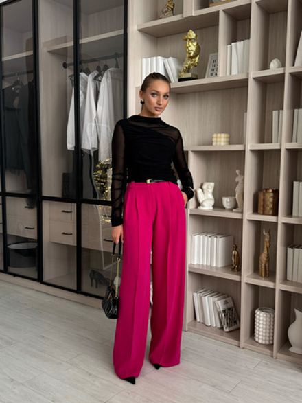 Брюки палаццо с защипами