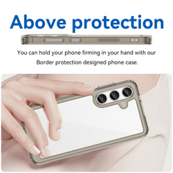Усиленный чехол c мягкими боковыми рамками серого цвета для Samsung Galaxy S24