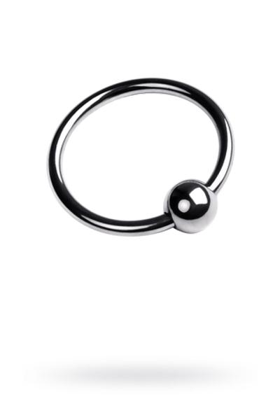 Кольцо на головку пениса с шариком Toyfa Metal серебристое М