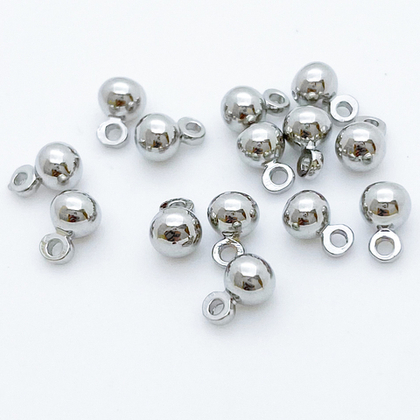 Подвеска Шар, цвет серебро, размер 6*4 мм, цена за 1 шт