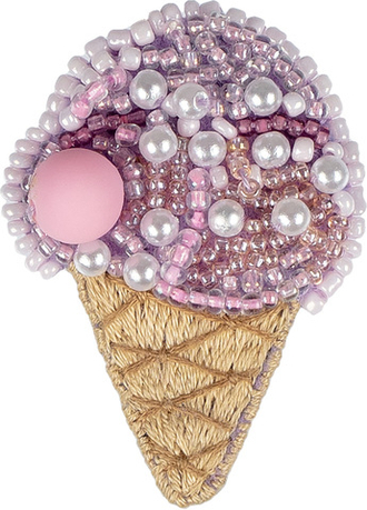 "Klart" набор для вышивания 10-026 "Брошь. Мороженое" 3.5 х 5 см