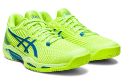 Женские теннисные кроссовки Asics Solution Speed FF 2 Clay - hazard green/reborn blue - Green