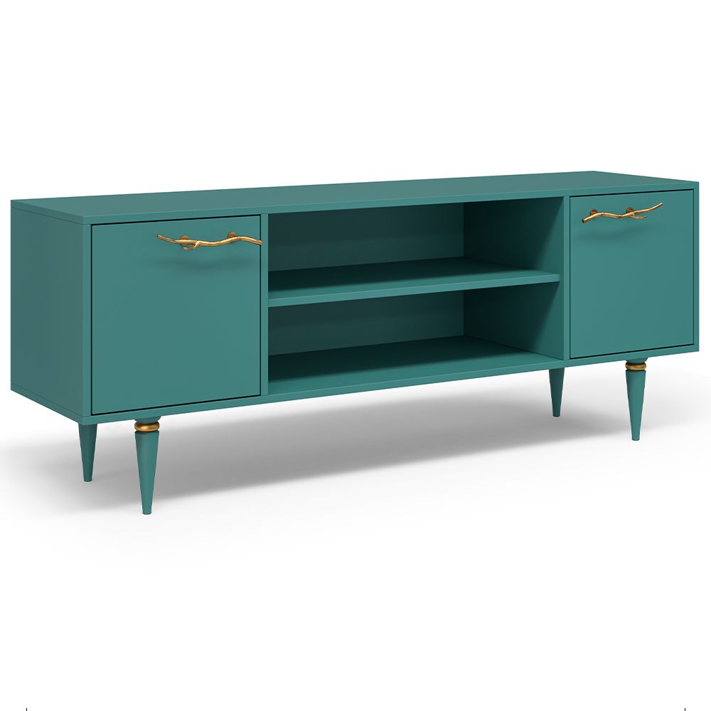 Тумба под ТВ Арт Колор matte 155см Классик Голд Пастельно-синий матовый