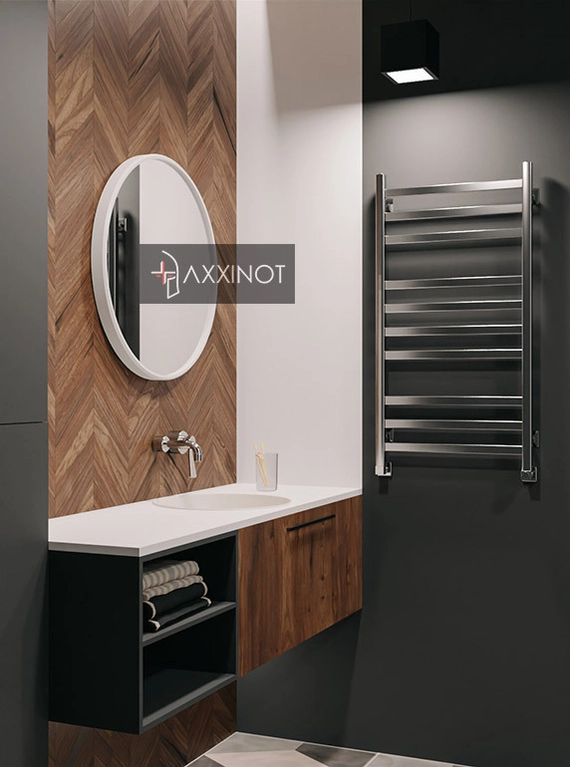 Axxinot V 30 - водяной дизайн полотенцесушитель с квадратным и прямоугольным профилем из нержавеющей стали