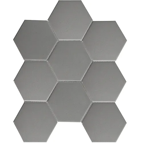 Керамическая мозаика Hexagon big Grey матовая