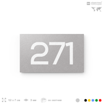 Номер на дверь 271, табличка на дверь для офиса, квартиры, кабинета, аудитории, склада, серая 120х70 мм, Айдентика Технолоджи