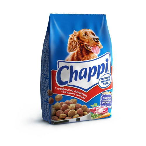 Сухой корм Chappi для взрослых собак, говядина, 0.6 кг