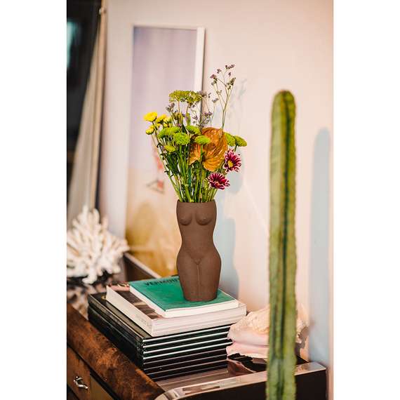 Ваза для цветов body, black, 23 см