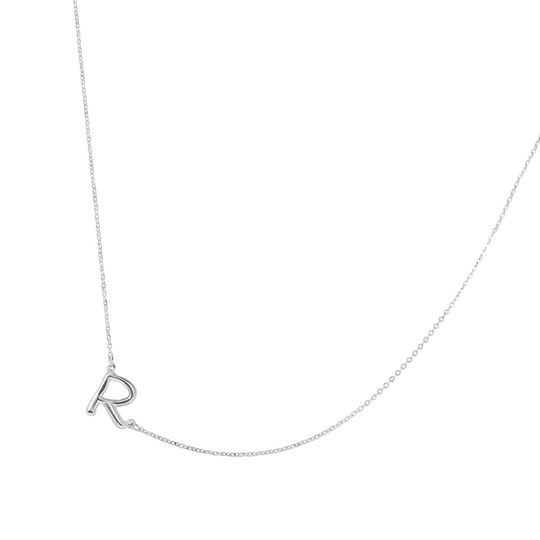 Серебряное колье с буквой R