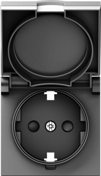 Накладка для розетки Schuko с заземлением,  с крышкой,  16A 250 В~,  сталь,  серия A07