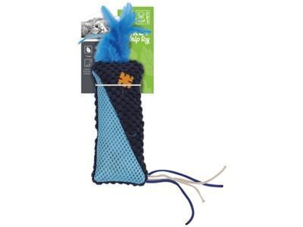 M-PETS Игрушка для кошек Хёрби мешочек с перышком с кошачьей мятой, 15x7x1.5 см