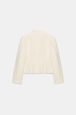 ZARA ПРИТАЛЕННАЯ КУРТКА С ПУГОВИЦАМИ — ZW COLLECTION, ЭКРЮ