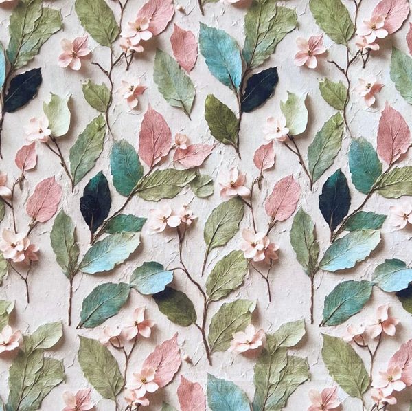 ИМПАСТО, ВЕСЕННЕЕ ЦВЕТЕНИЕ, отрез 45 см - 100% хлопок 1