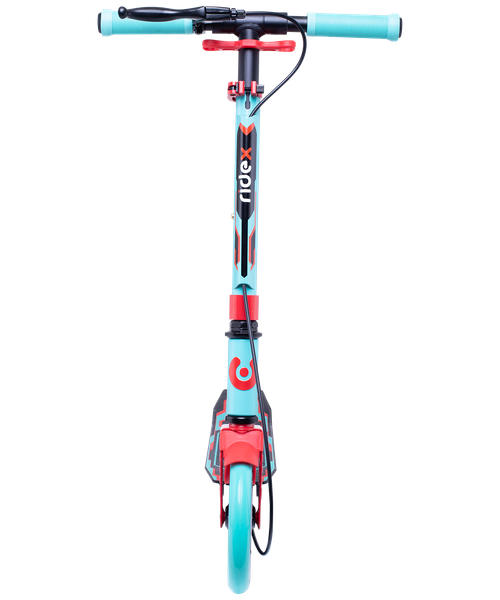 Самокат городской RIDEX Rank 200 мм, ручной тормоз, мятный/красный