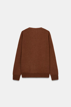 ZARA КАРДИГАН ИЗ 100% СВЕРХМЯГКОЙ ШЕРСТИ, КОРИЧНЕВЫЙ