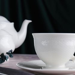 Чайная пара 200 мл белая d 9,3 см h7,2 см Aristocrat Noble [6]