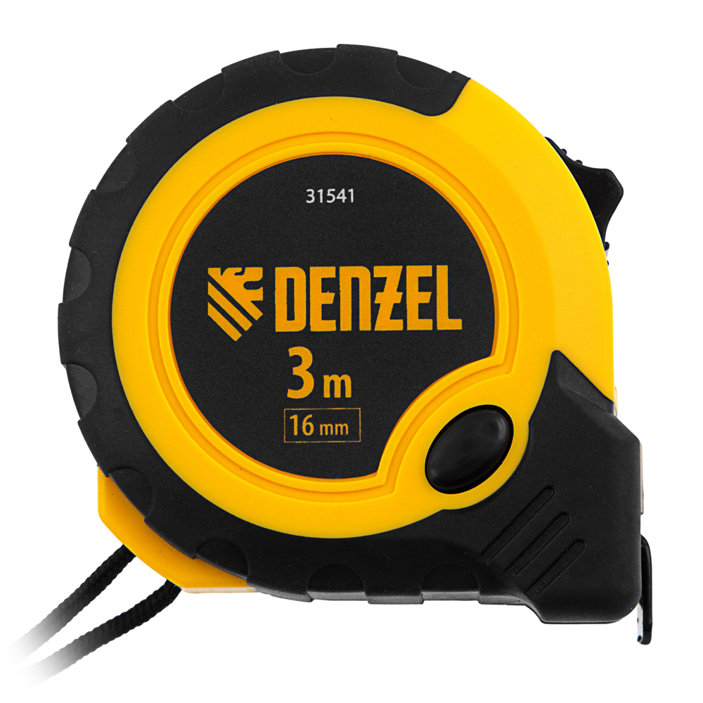 Рулетка 3м х 16мм, двухкомп. корпус, кнопка-пауза Denzel 31541