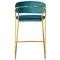 Полубарный стул Turin бирюзовый с золотыми ножками