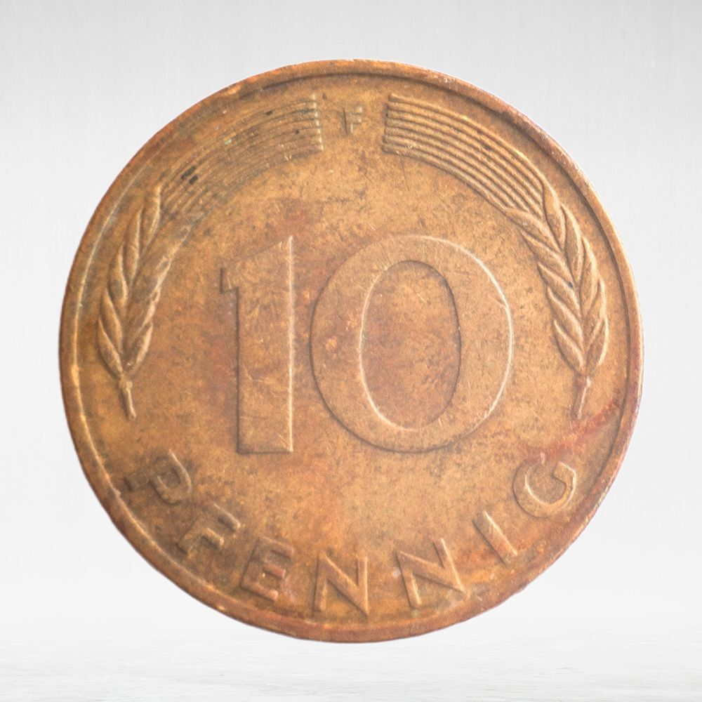 Germany, 10 Pfennigs, 1983, (Stuttgart Mint - "F"), VF