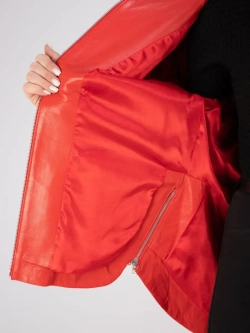 Куртка кожаная натуральная оверсайз с капюшоном