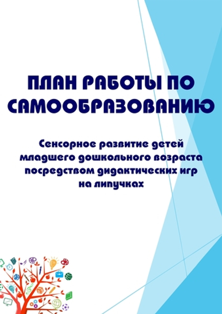 План работы по самообразованию «Сенсорное развитие детей младшего дошкольного возраста посредством дидактических игр на липучках»