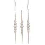 Подвеска «Изящная сосулька» 16 см (набор 3 шт), Белый