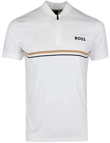 Мужское теннисное поло BOSS TOC Spin - white