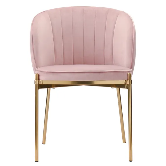 Стул Coral велюр пыльная роза с золотыми ножками