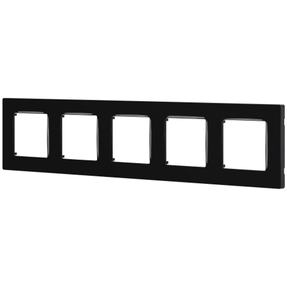 Рамка для розеток и выключателей ЭРА Серия 12 12-5205-06 на 5 постов, Классик, чёрный
