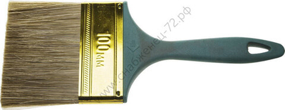 ЗУБР Аква КП-14 100 мм, 4'' смешанная щетина пластмассовая рукоятк, Плоская кисть, МАСТЕР (4-01014-100)