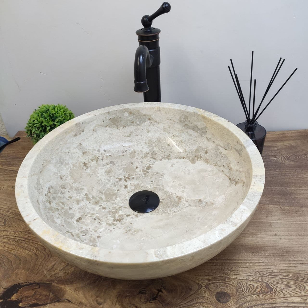 Раковина из мрамора Bowl Cream BM-61130 Tin Lip1.9 см 45*45*15