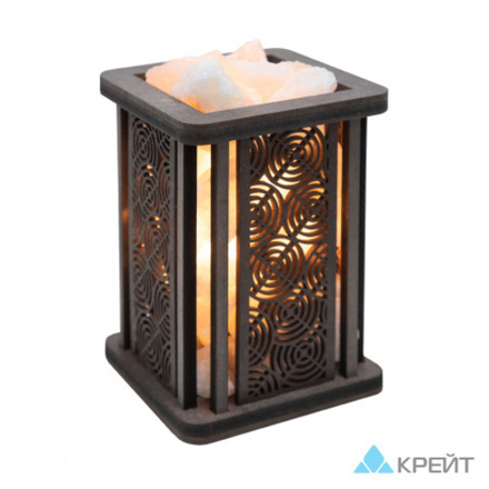 Соляной светильник "Деревянный с узором" ЦЕНТРИЧЕСКИЕ КРУГИ 1 кг