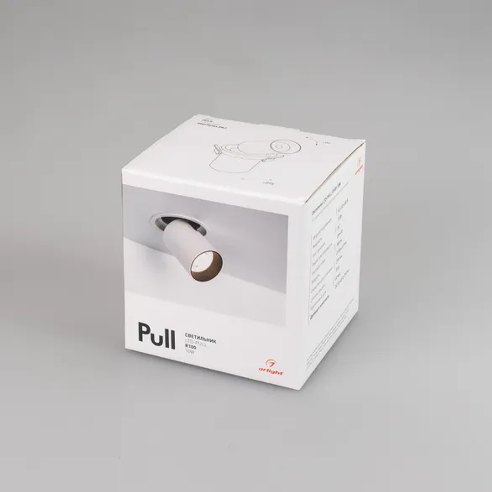 Светильник LTD-PULL-R100-10W Warm3000 (WH, 24 deg, 230V) (Arlight, IP20 Металл, 5 лет) 031365