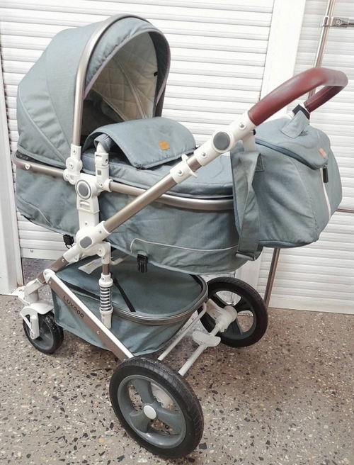 Детская коляска Luxmom 518 3в1 (серо-зеленый)