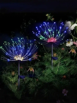 Уличный светильник на солнечной батарее Одуванчик радужный, комплект 2 шт.