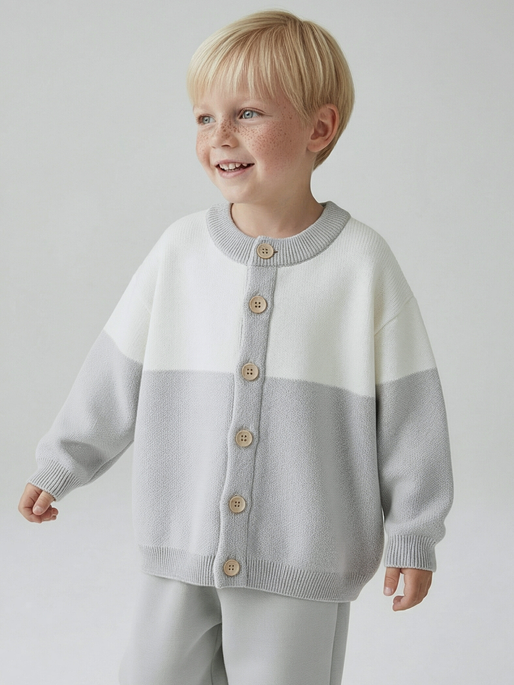 Кардиган Туманное утро из хлопка свободного кроя