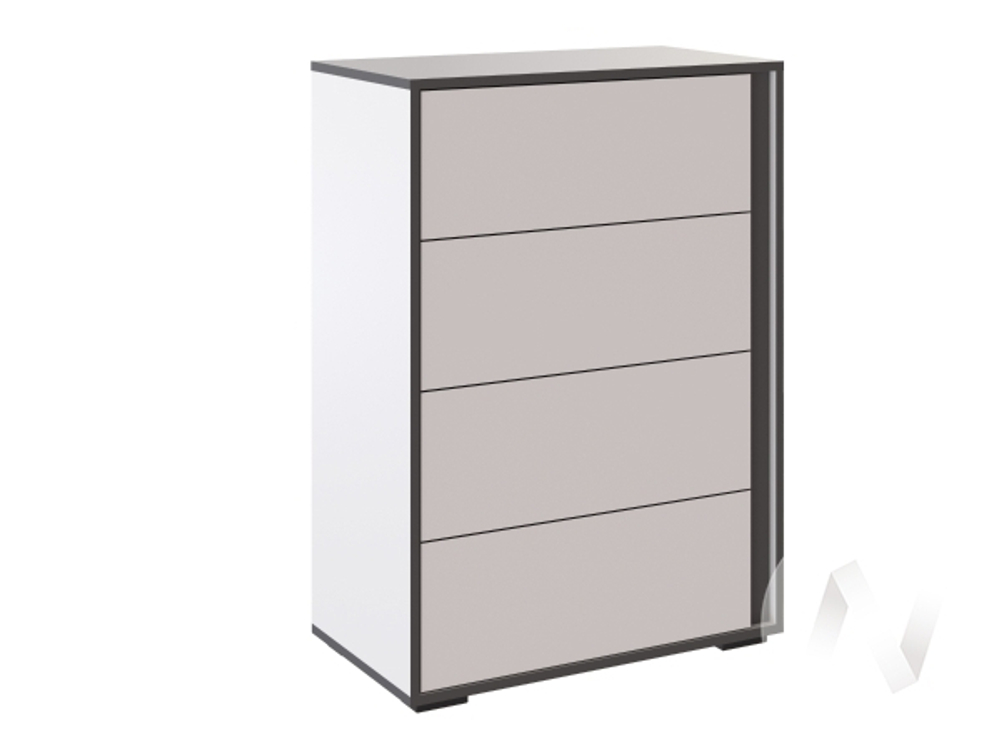 Комод Подростковая Асцелла (белый/графит серый)