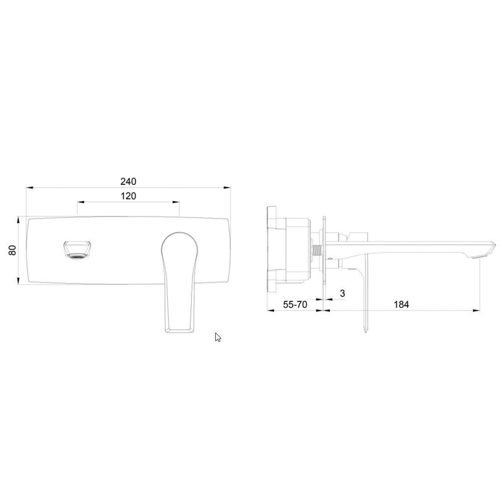 Смеситель для раковины встраиваемый WONZON & WOGHAND BRILLIANT, Брашированное золото (WW-88869079-BG)