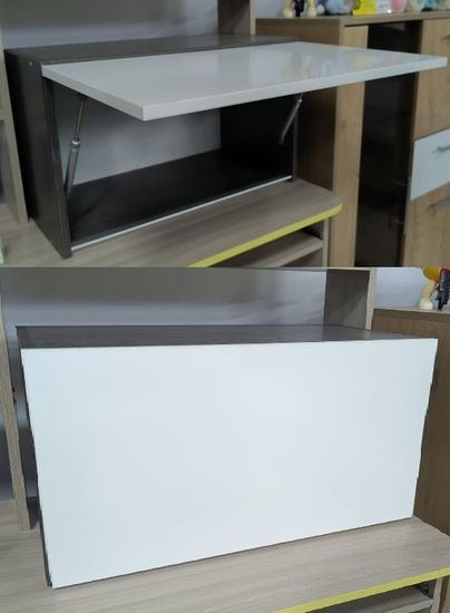 Шкаф ДЕСТИНИ-70-600 /600*360*323/ анкор темный / белый глянец