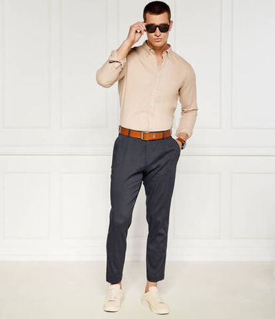 Льняное штаны P-Perin-RDS-WG-242 BOSS BLACK - темно-синий(50514595)