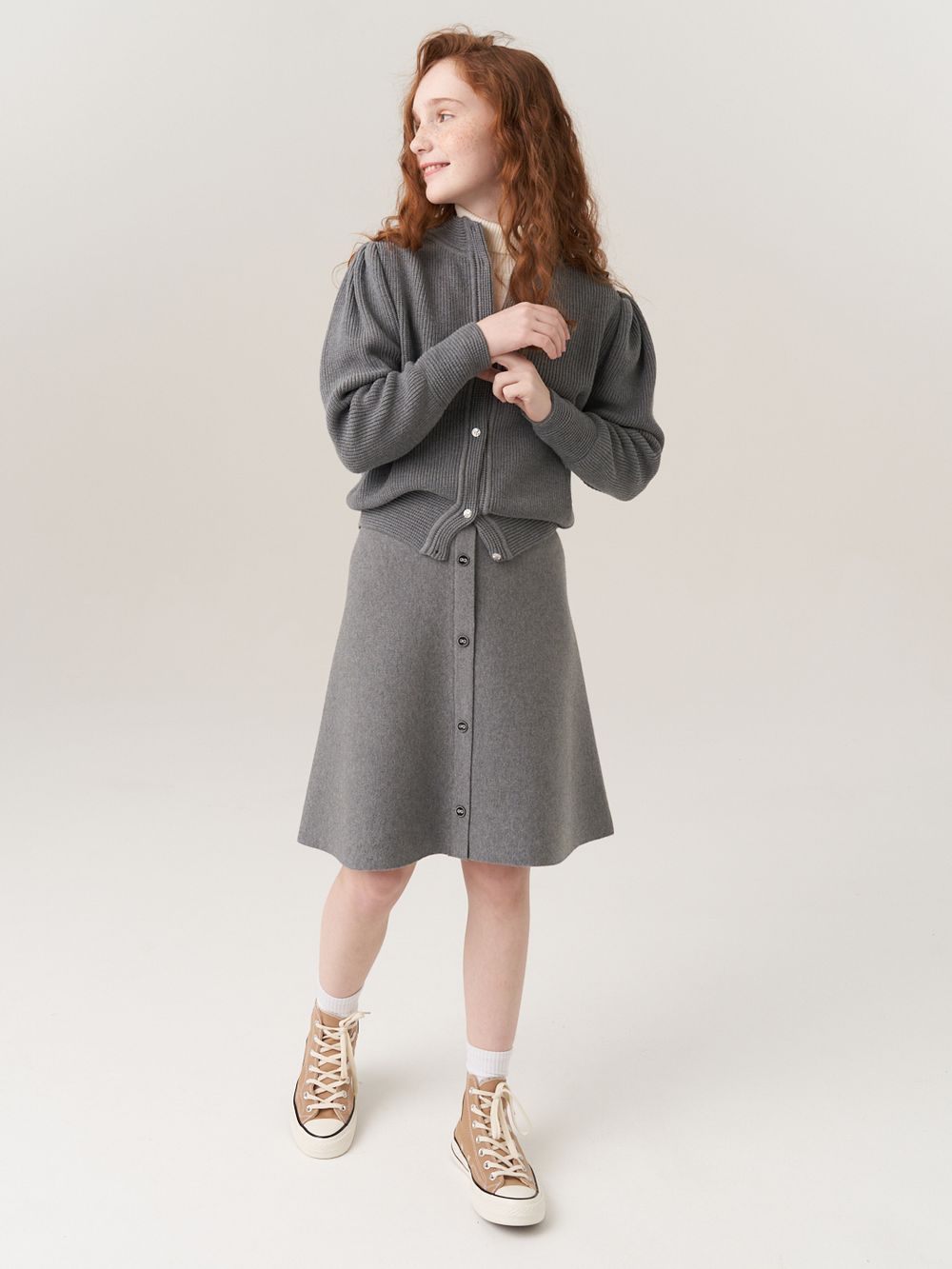 Кардиган для девочки AT1058 серый