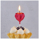 Свеча «Сердце. Диамант» красное, 9 см